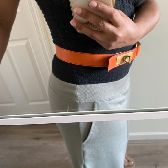 Escada Orange Leather Belt - Picture 13 of 16